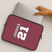 Burgundy - Personalised Football Laptop Sleeve 2