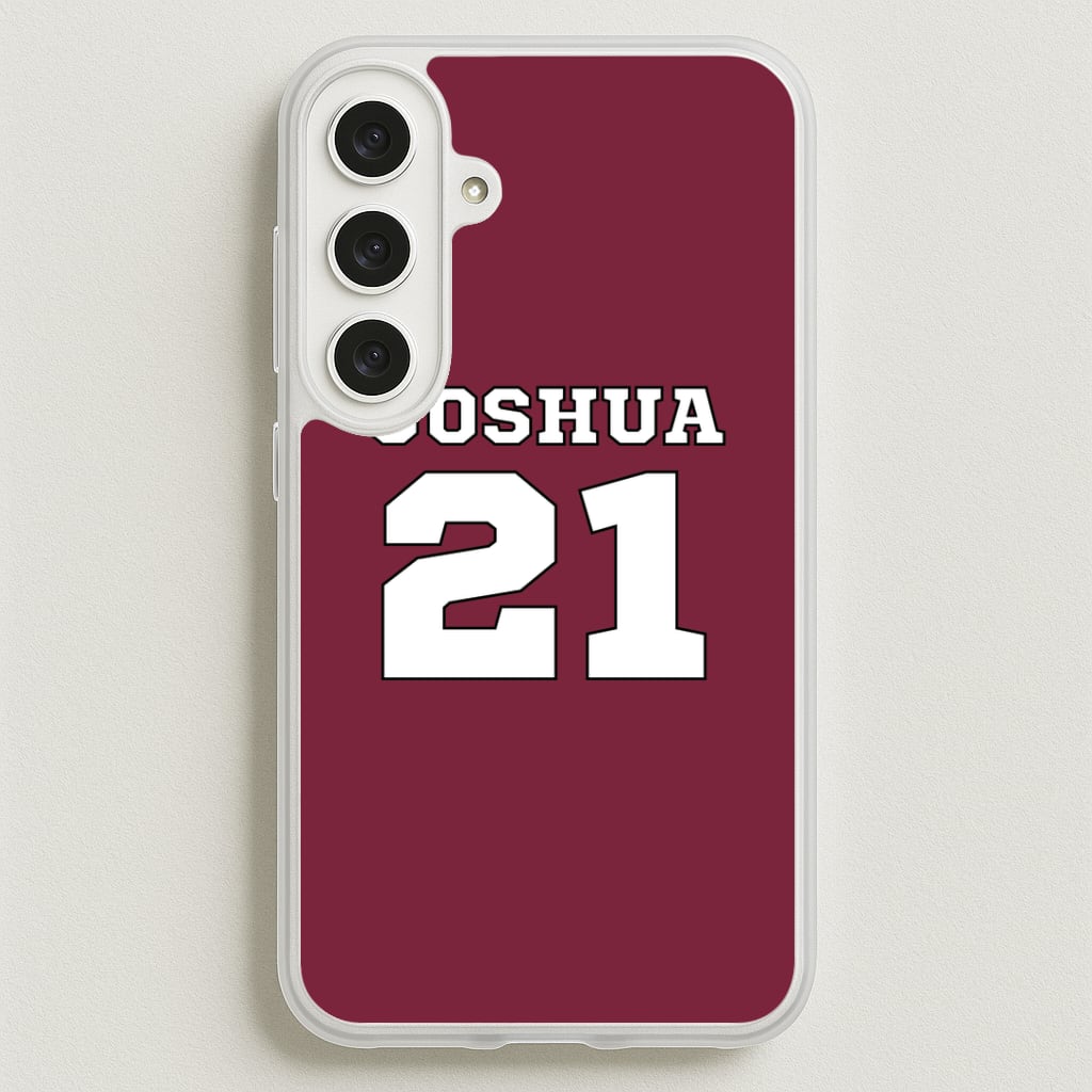Burgundy - Personalised Football Phone Case for Galaxy S25FE