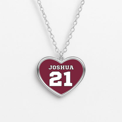 Burgundy - Personalised Football Necklace