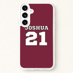 Burgundy - Personalised Football Phone Case for Galaxy S26 Plus