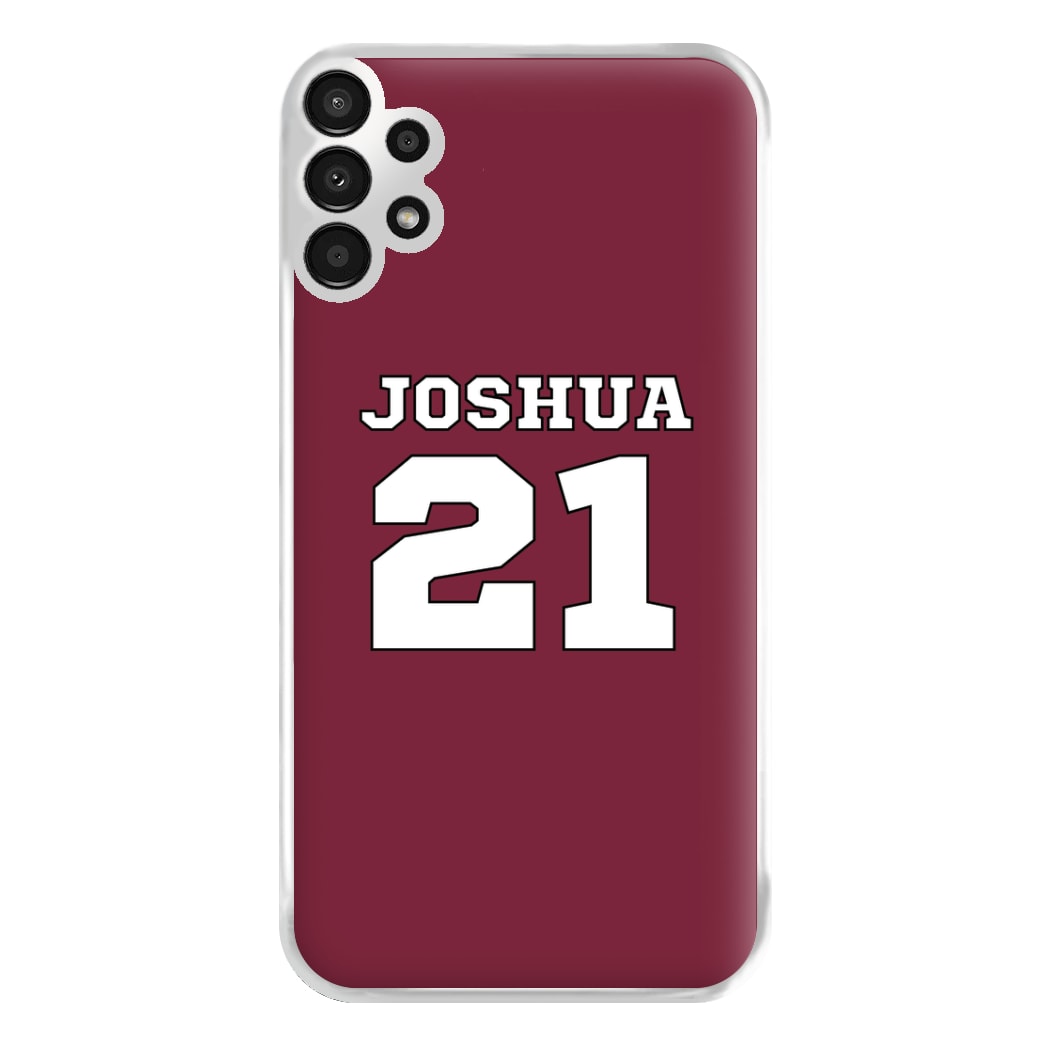 Burgundy - Personalised Football Phone Case for Galaxy A13