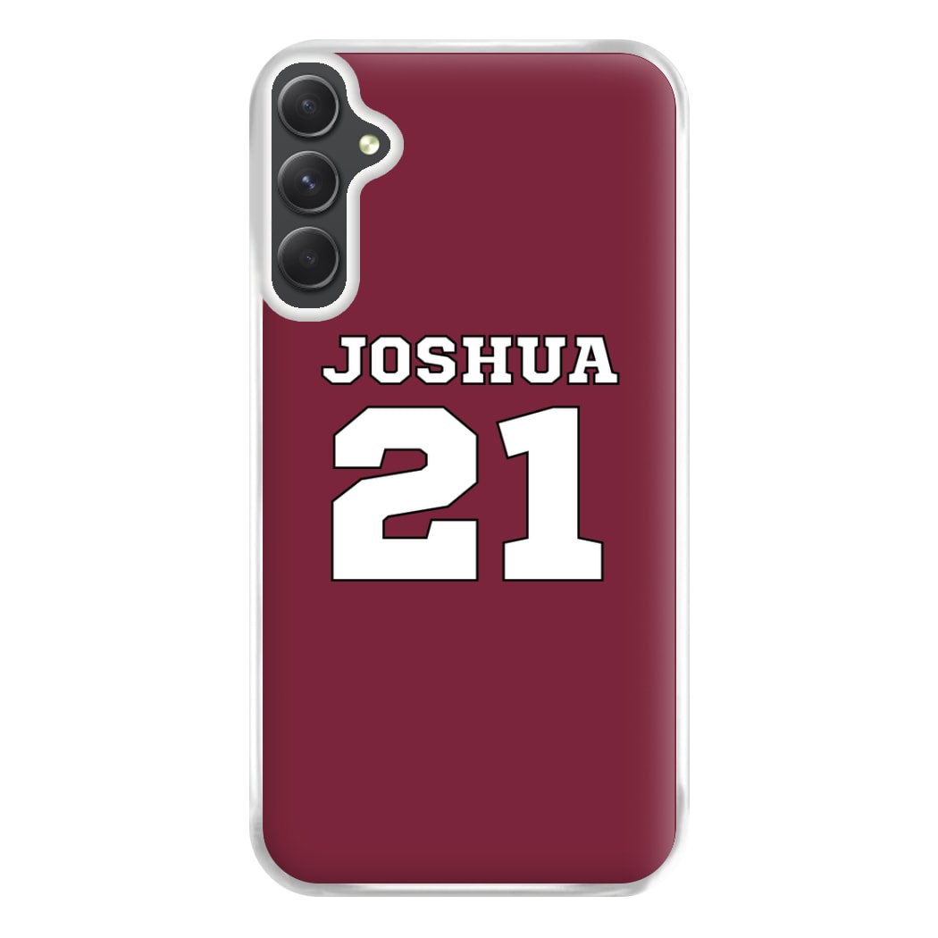 Burgundy - Personalised Football Phone Case for Galaxy A54