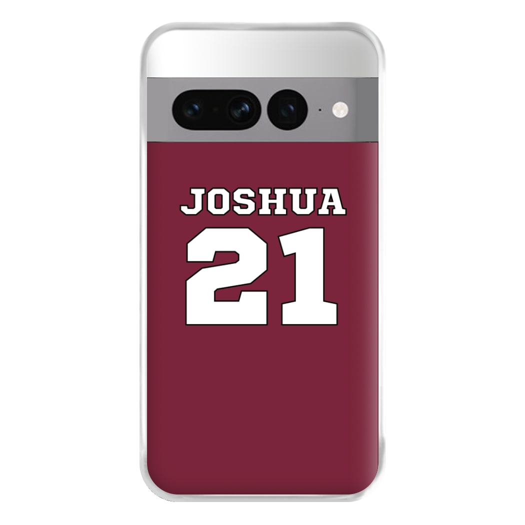 Burgundy - Personalised Football Phone Case for Google Pixel 7 Pro