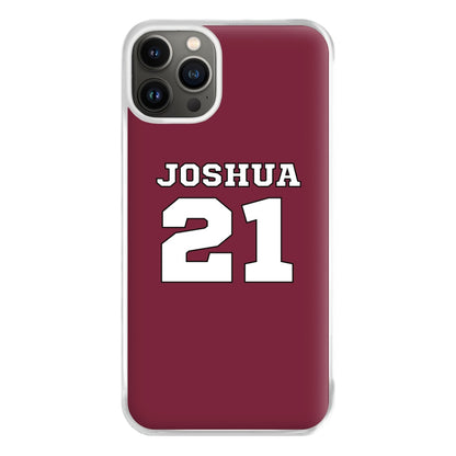 Burgundy - Personalised Football Phone Case for iPhone 13