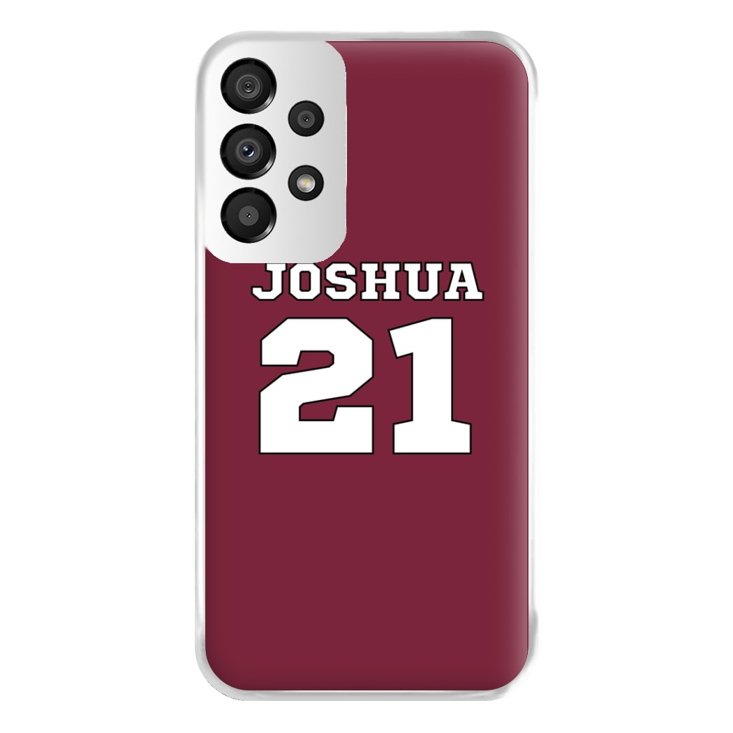 Burgundy - Personalised Football Phone Case for Galaxy A33