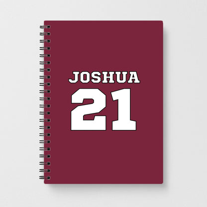 Burgundy - Personalised Football Notebook