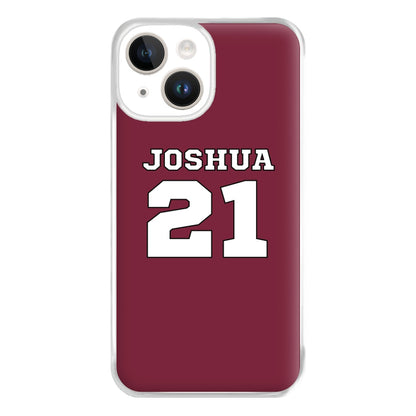 Burgundy - Personalised Football Phone Case for iPhone 14