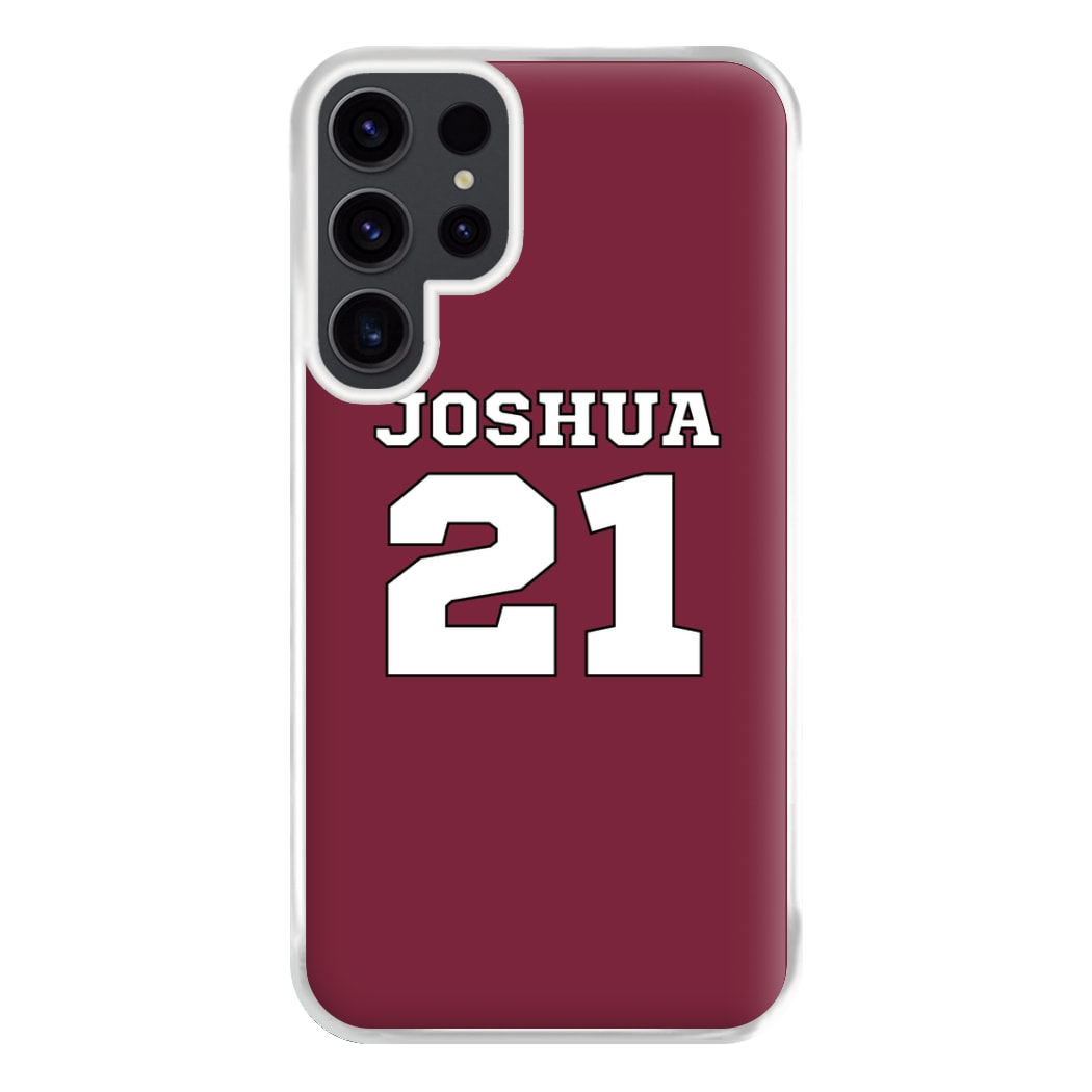 Burgundy - Personalised Football Phone Case for Galaxy S23 Ultra