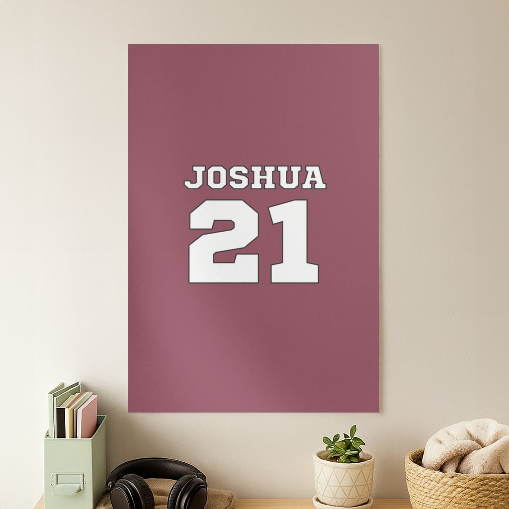 Burgundy - Personalised Football Poster