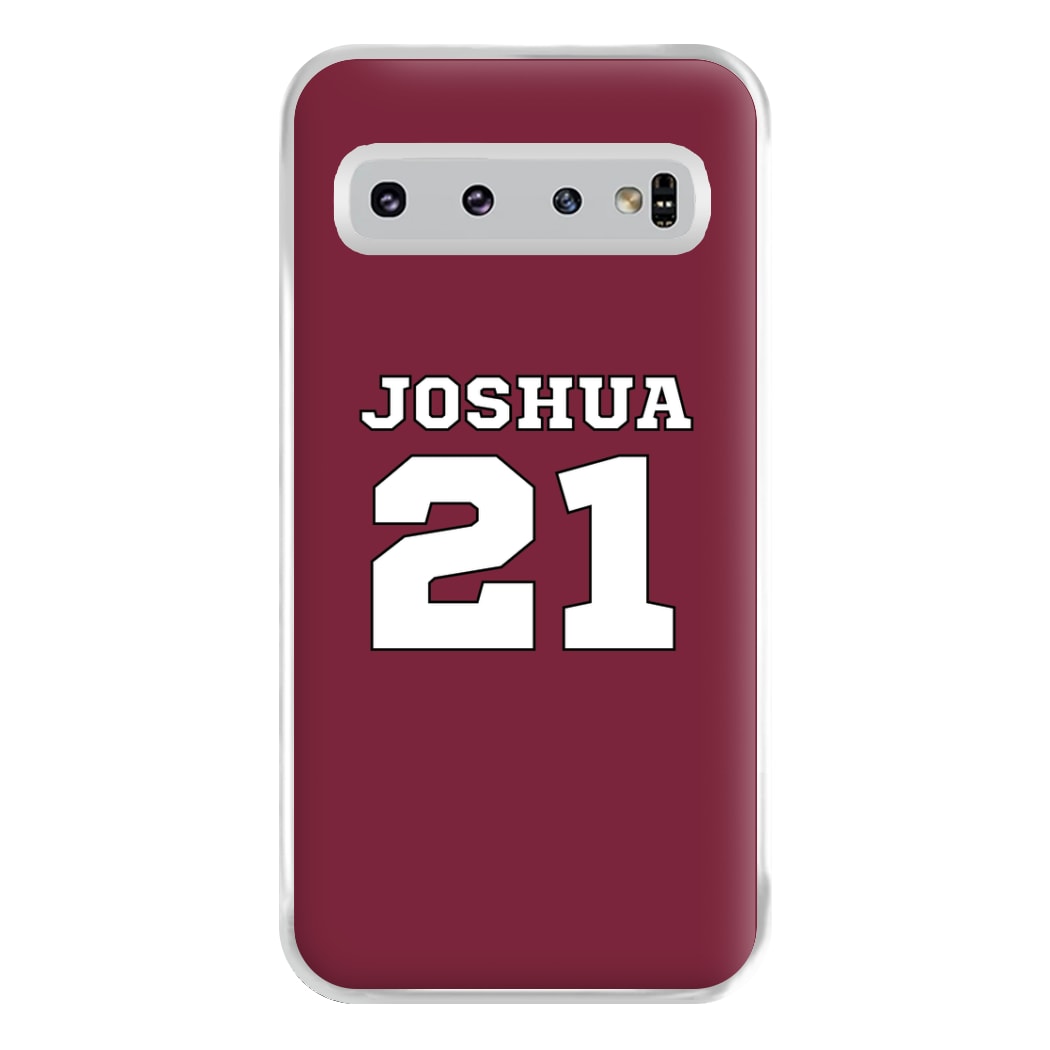 Burgundy - Personalised Football Phone Case for Galaxy S10 Plus