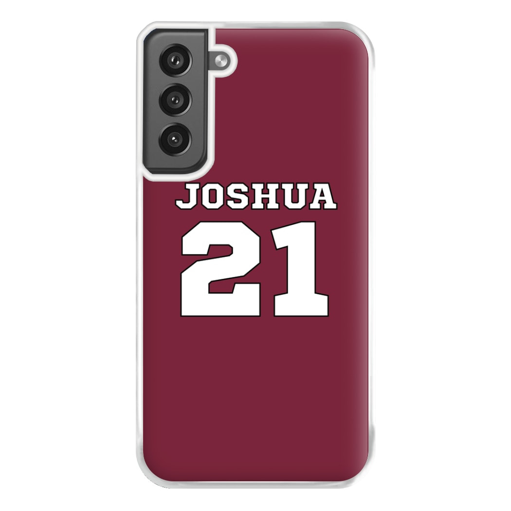 Burgundy - Personalised Football Phone Case for Galaxy S21FE