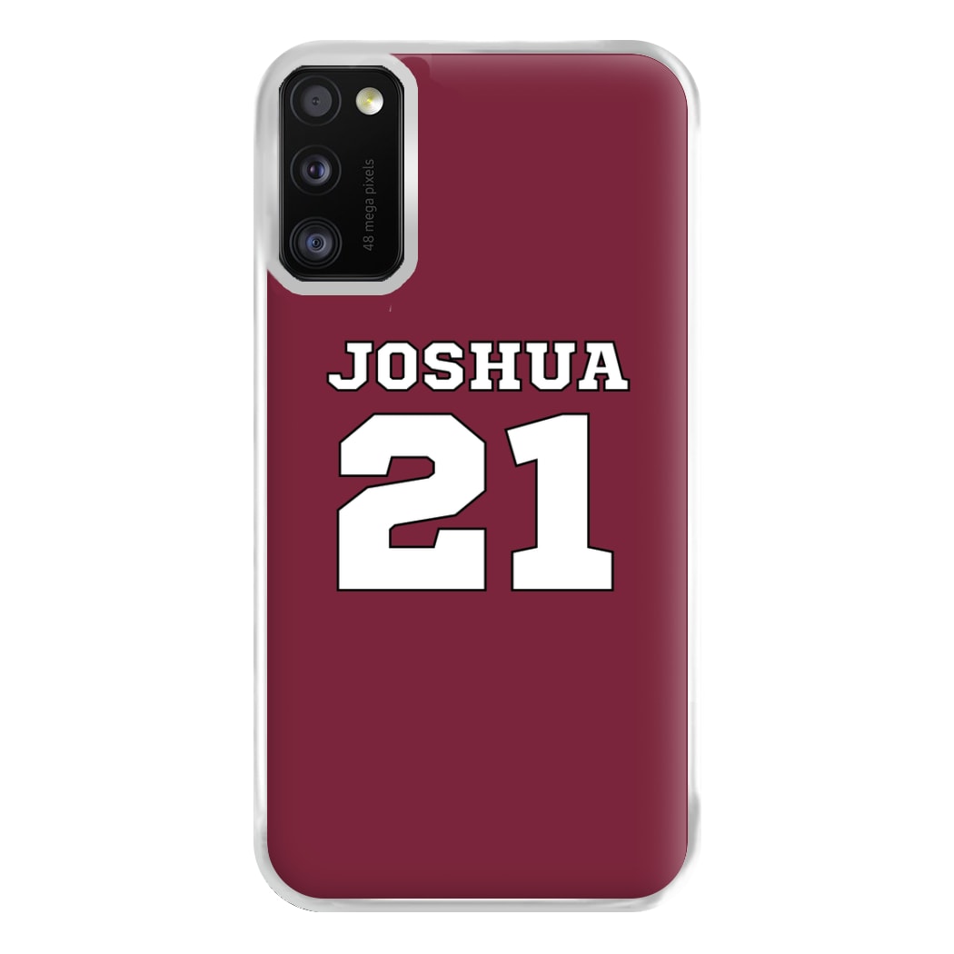 Burgundy - Personalised Football Phone Case for Galaxy A41