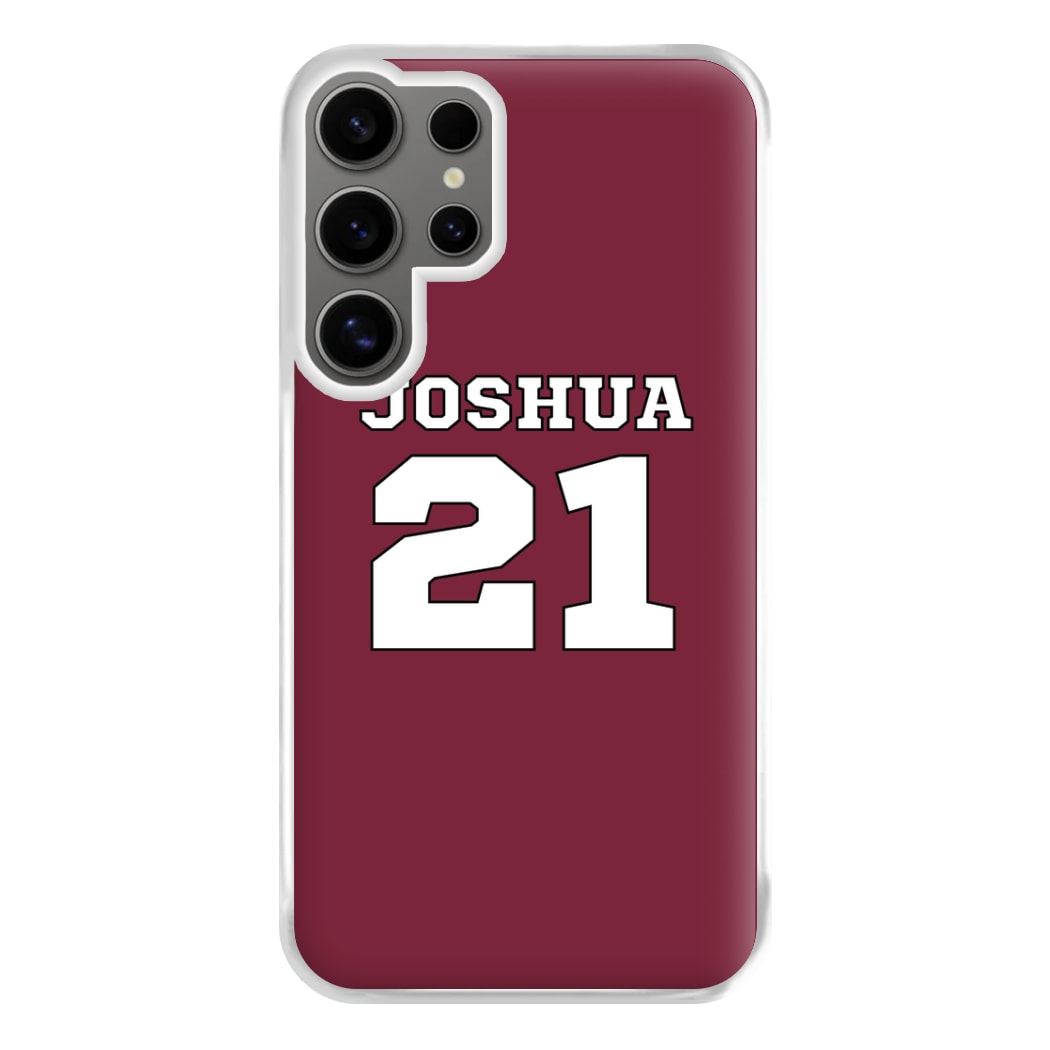 Burgundy - Personalised Football Phone Case for Galaxy S24 Ultra