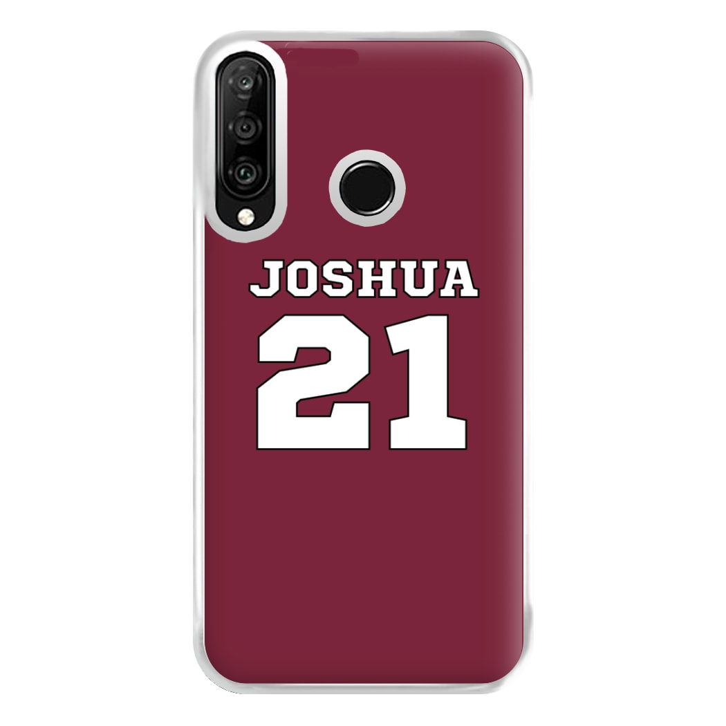 Burgundy - Personalised Football Phone Case for Huawei P30 Lite