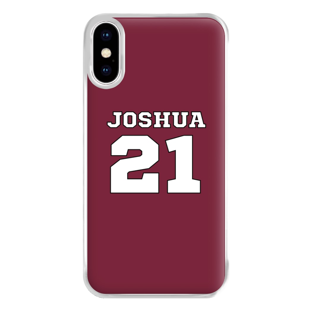 Burgundy - Personalised Football Phone Case for iPhone XS Max