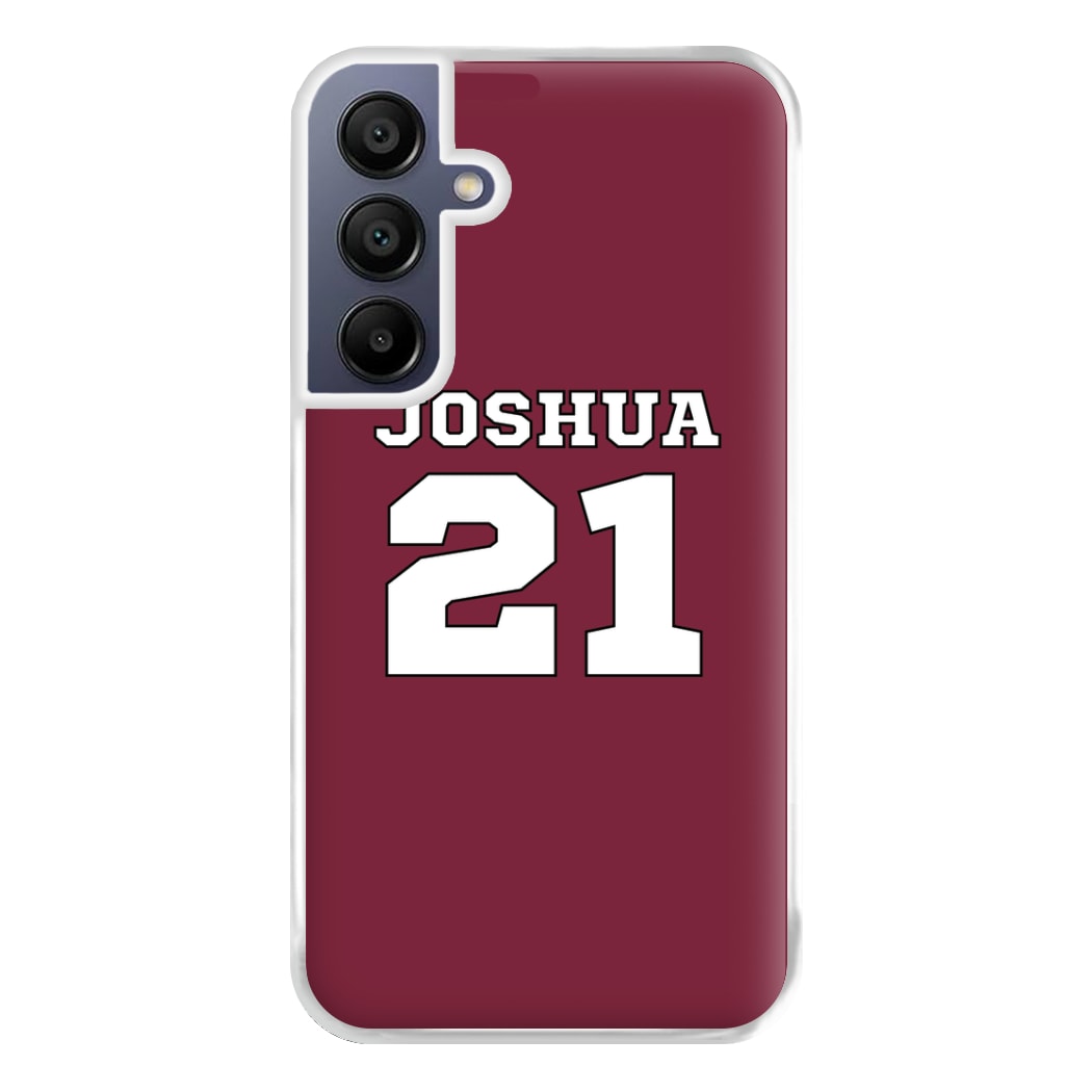 Burgundy - Personalised Football Phone Case for Galaxy A16