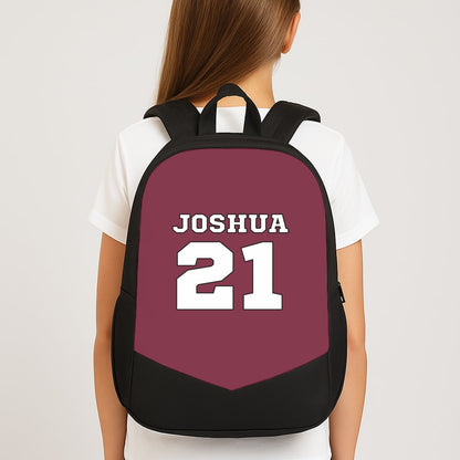Burgundy - Personalised Football Large School Bag