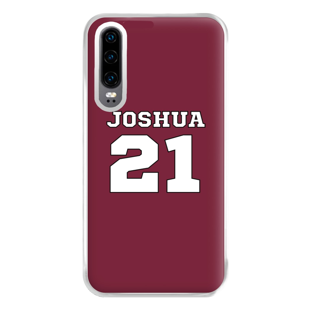 Burgundy - Personalised Football Phone Case for Huawei P30