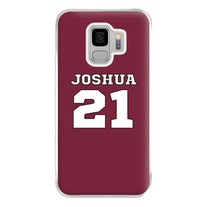 Burgundy - Personalised Football Phone Case for Galaxy S9 Plus