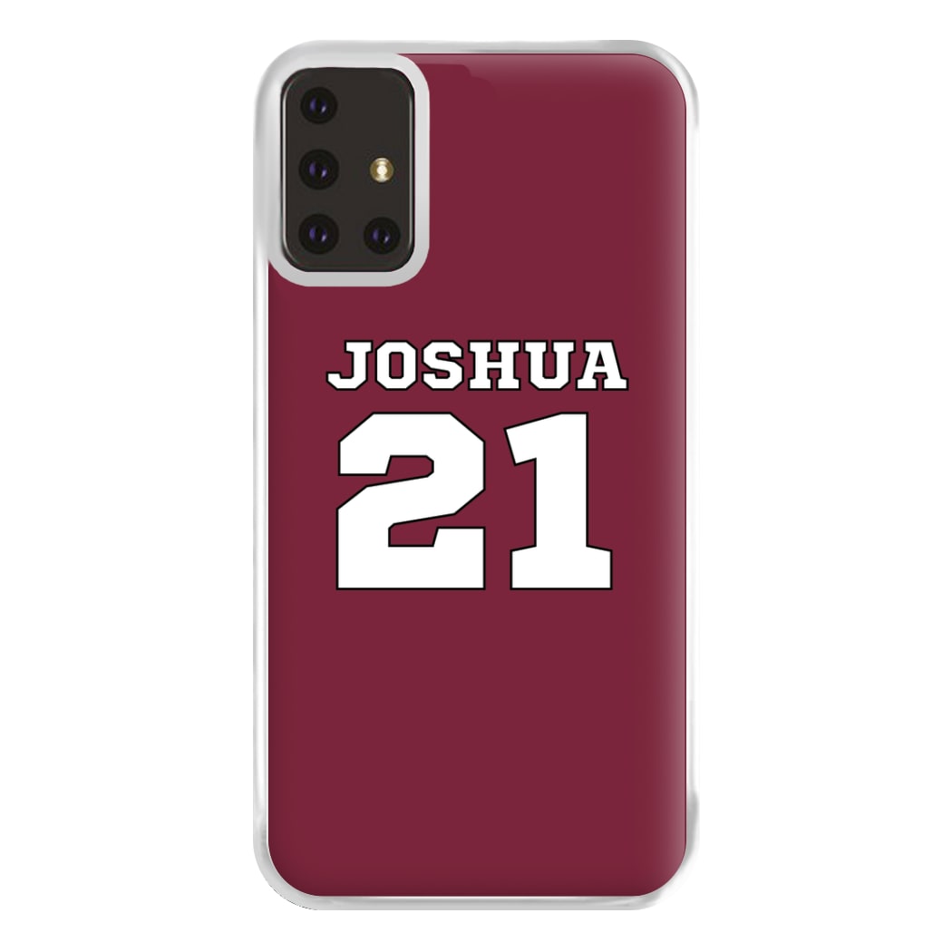 Burgundy - Personalised Football Phone Case for Galaxy A71