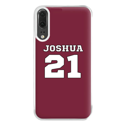 Burgundy - Personalised Football Phone Case for Huawei P20