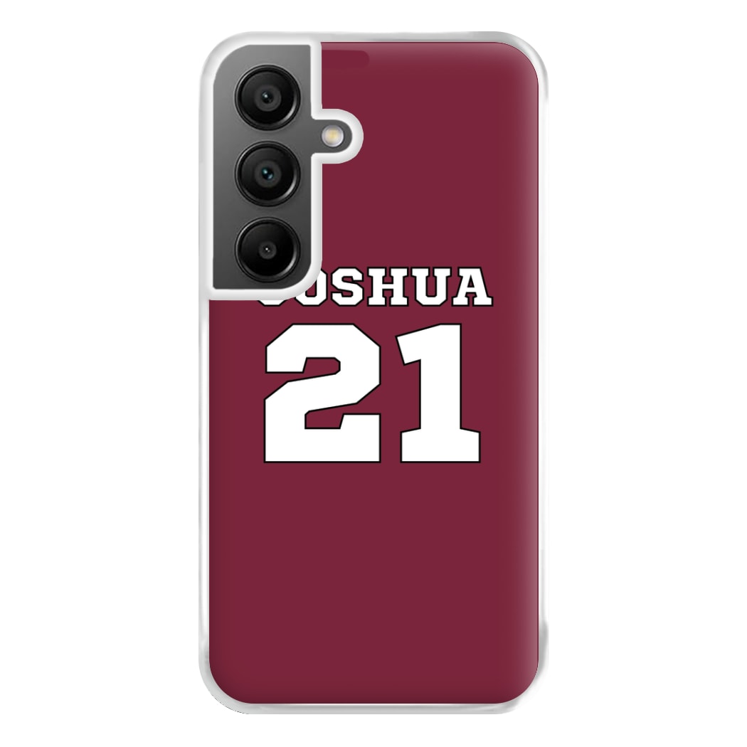 Burgundy - Personalised Football Phone Case for Galaxy A55