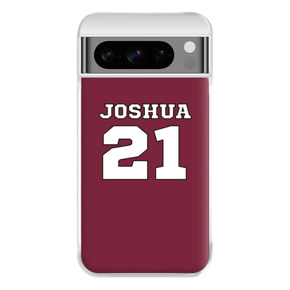 Burgundy - Personalised Football Phone Case for Google Pixel 8 Pro