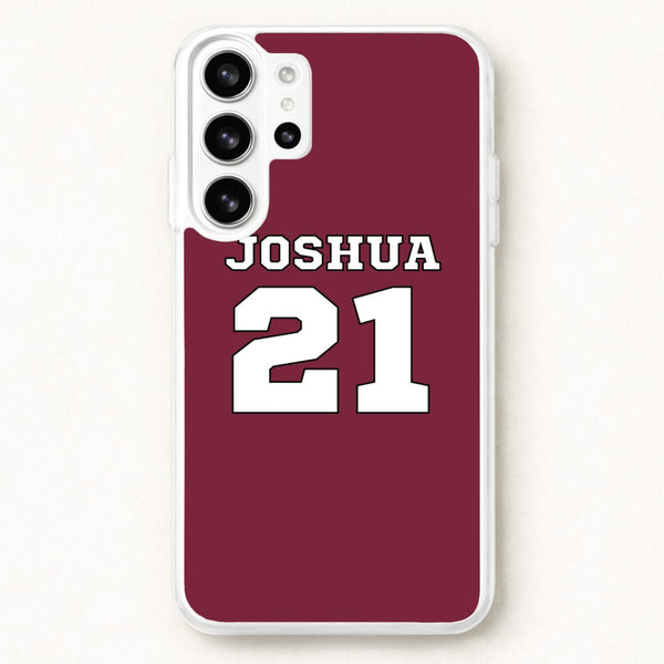 Burgundy - Personalised Football Phone Case for Galaxy S26 Ultra