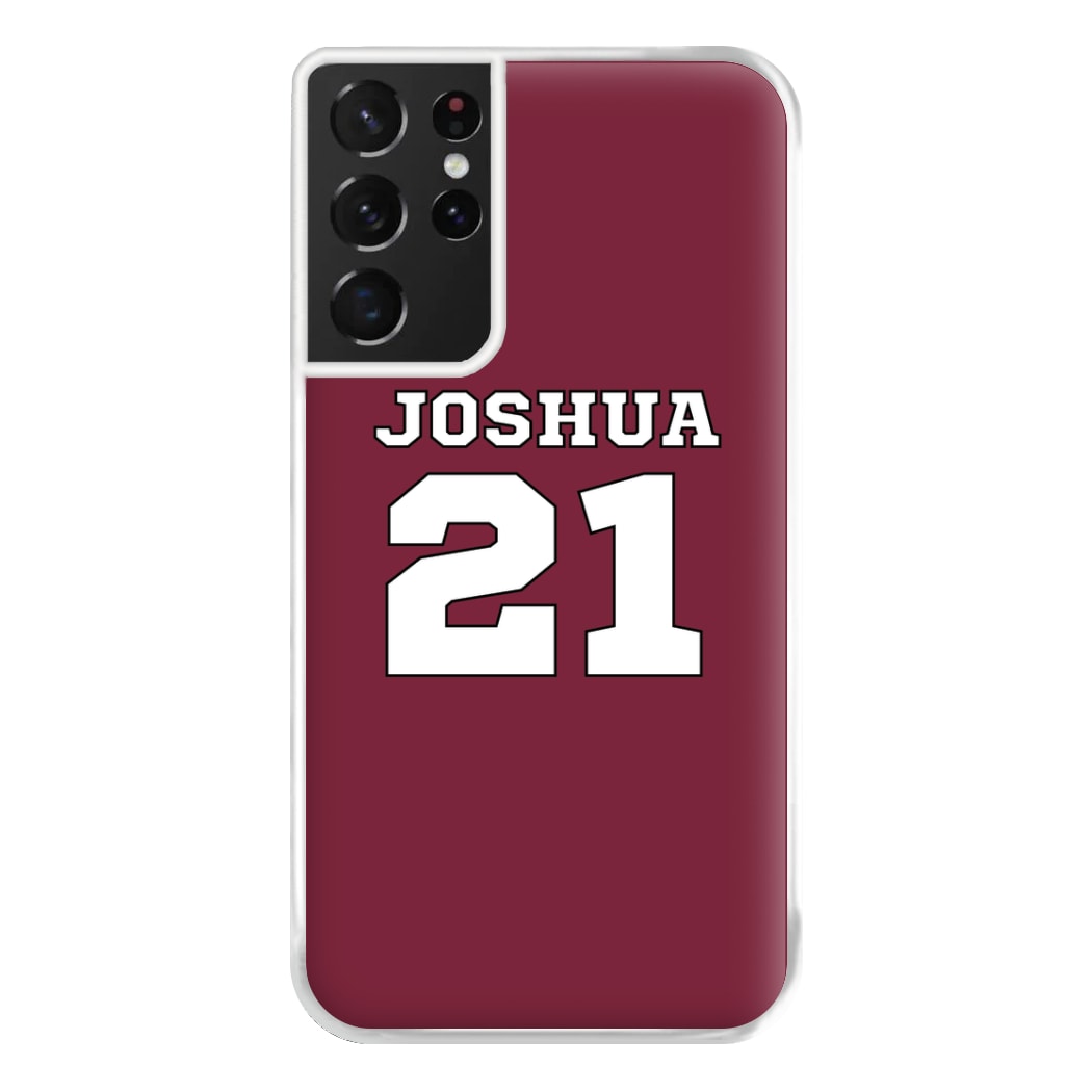 Burgundy - Personalised Football Phone Case for Galaxy S21 Ultra