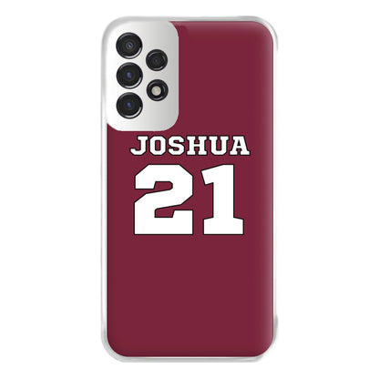 Burgundy - Personalised Football Phone Case for Galaxy A53