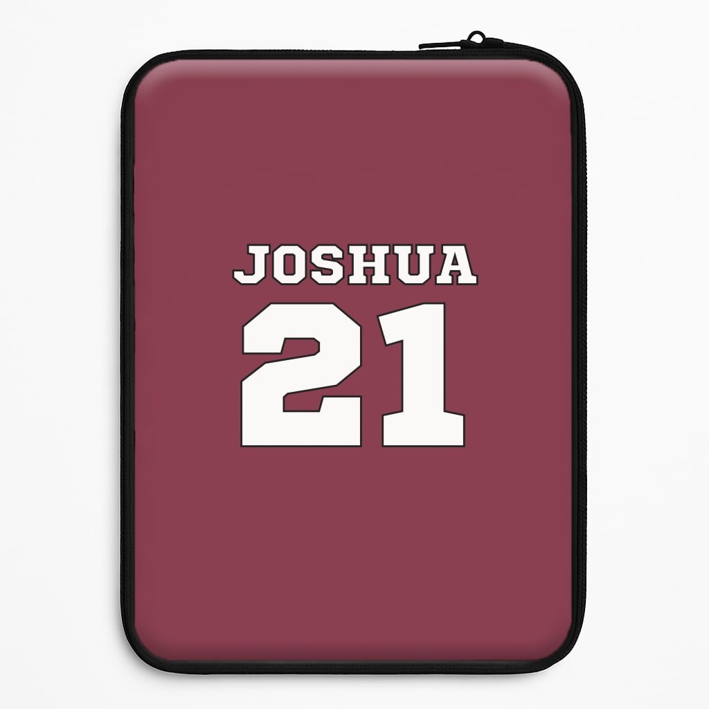 Burgundy - Personalised Football Laptop Sleeve