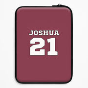 Burgundy - Personalised Football Laptop Sleeve 1