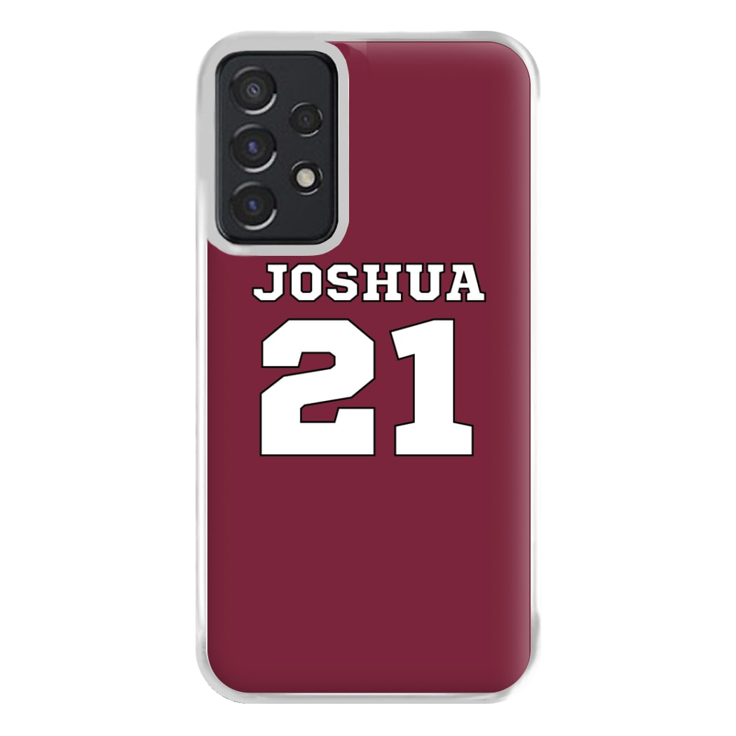 Burgundy - Personalised Football Phone Case for Galaxy A52 / A52s