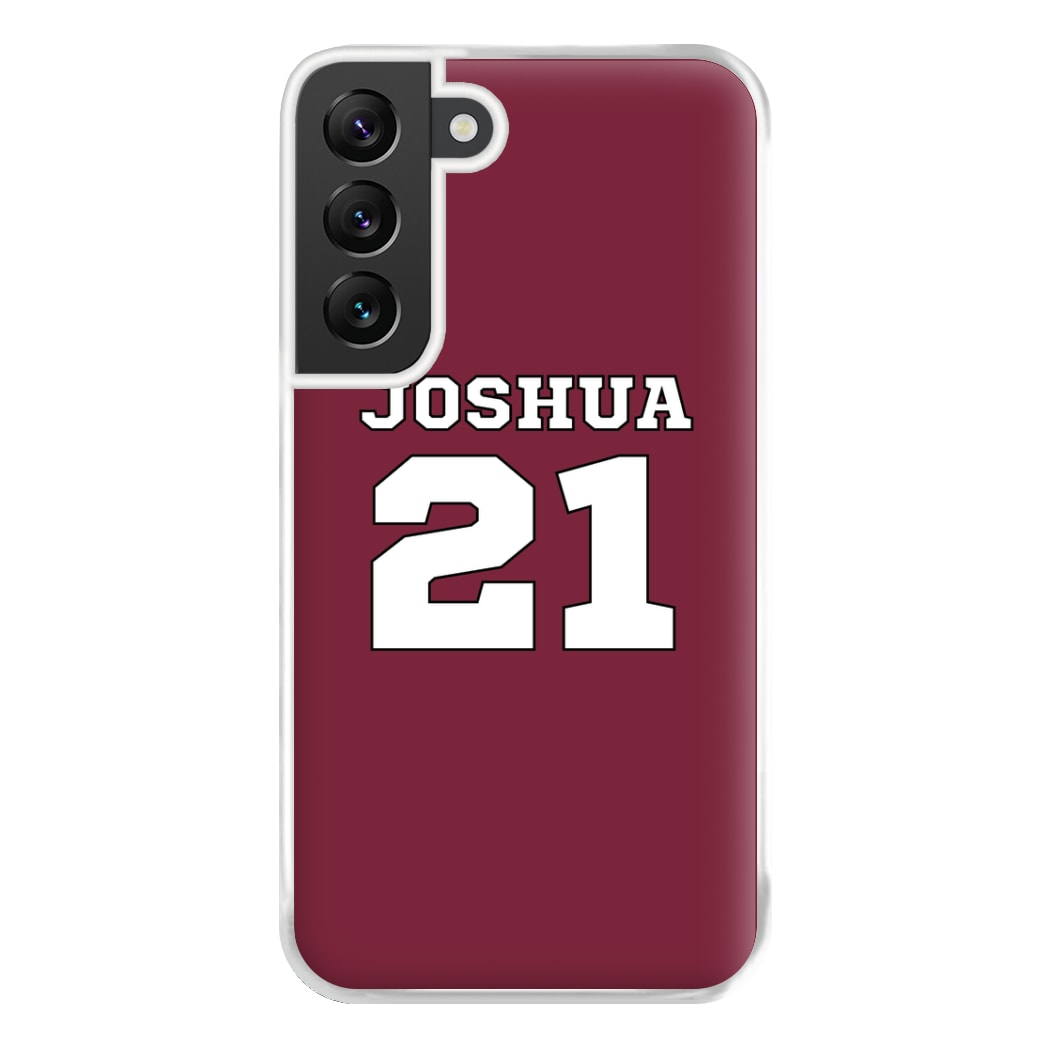 Burgundy - Personalised Football Phone Case for Galaxy S22 Plus