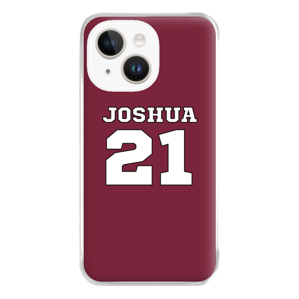 Burgundy - Personalised Football Phone Case for iPhone 14 Plus