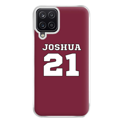 Burgundy - Personalised Football Phone Case for Galaxy A12