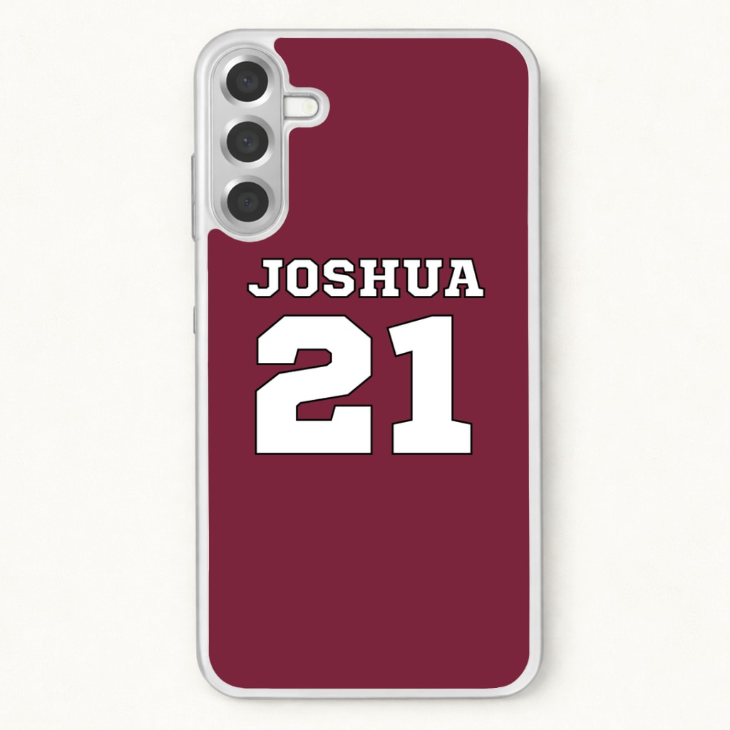 Burgundy - Personalised Football Phone Case for Galaxy A57