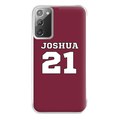 Burgundy - Personalised Football Phone Case for Galaxy Note 20 Ultra