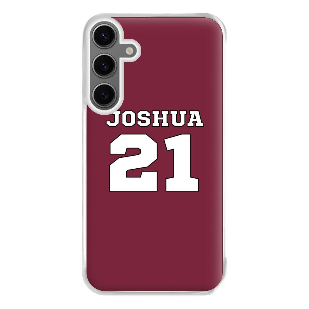 Burgundy - Personalised Football Phone Case for Galaxy S24FE