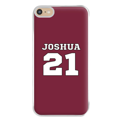 Burgundy - Personalised Football Phone Case for iPhone 6 Plus / 7 Plus / 8 Plus