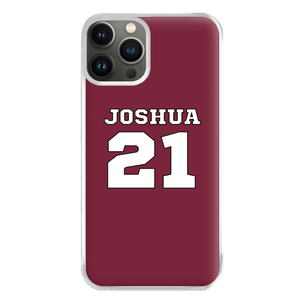 Burgundy - Personalised Football Phone Case for iPhone 13 Pro Max