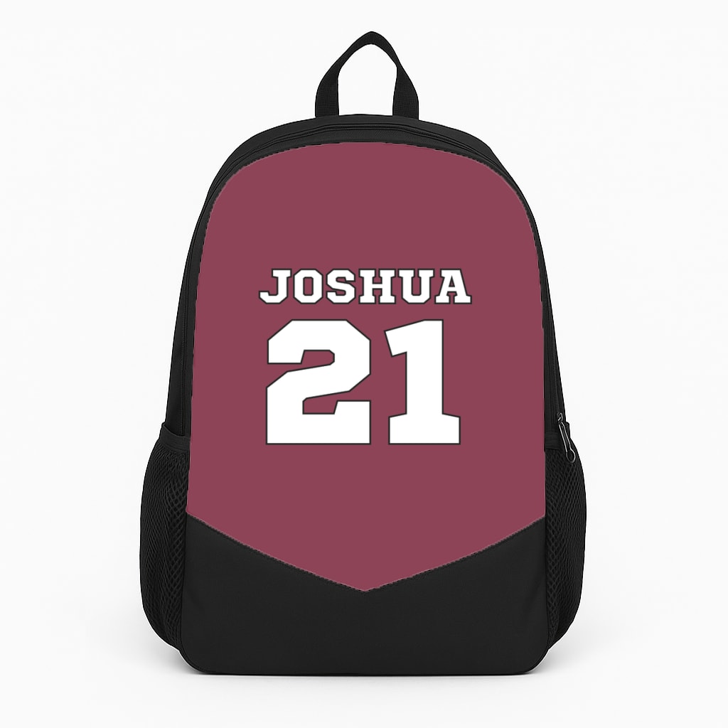 Burgundy - Personalised Football Backpack