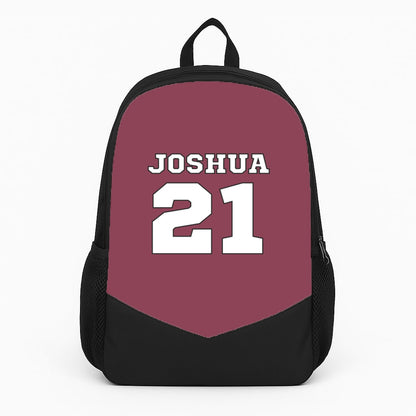 Burgundy - Personalised Football Large Backpack