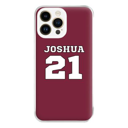 Burgundy - Personalised Football Phone Case for iPhone 14 Pro Max