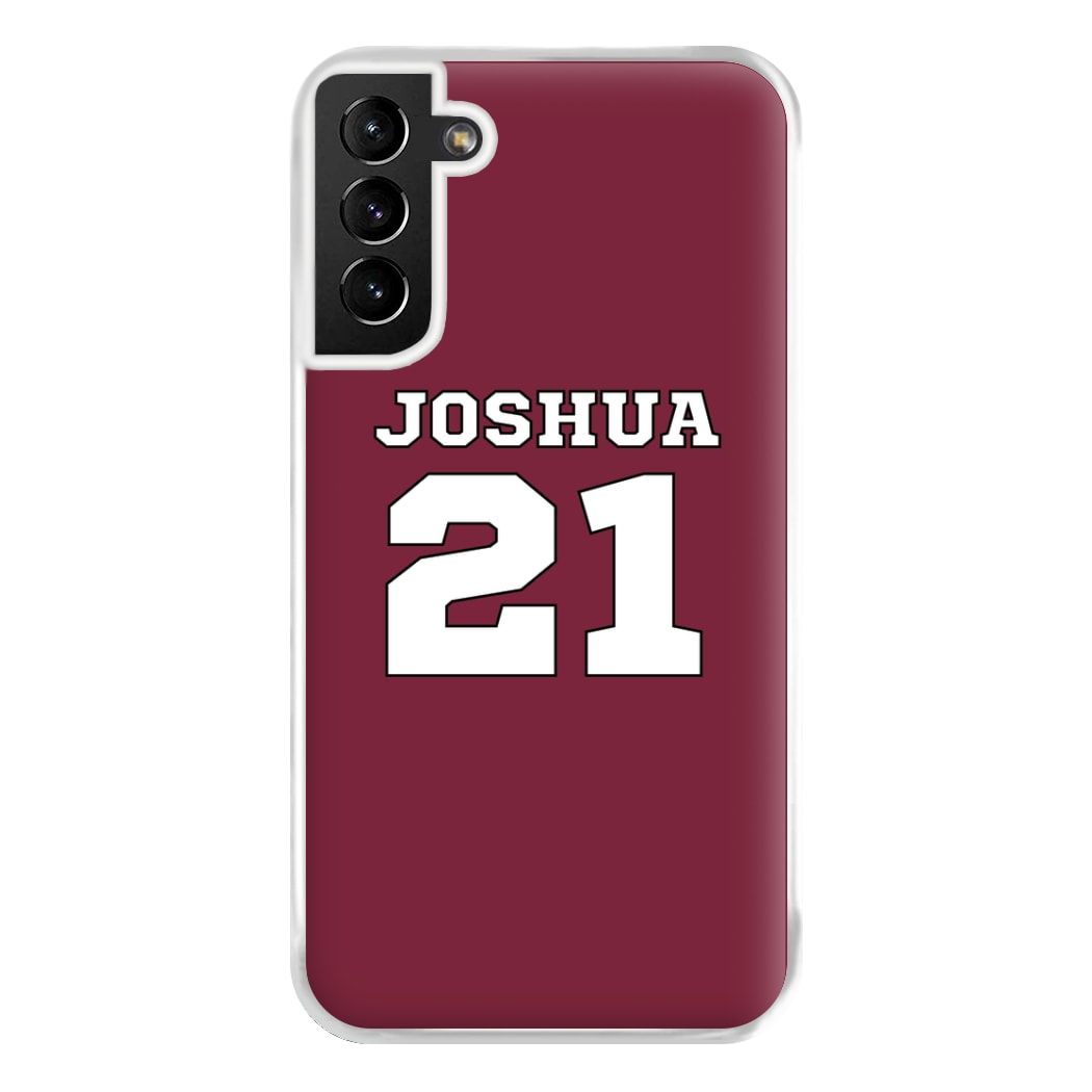 Burgundy - Personalised Football Phone Case for Galaxy S21 Plus