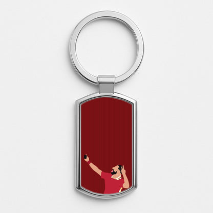 Mo Selfie  Silver Keyring