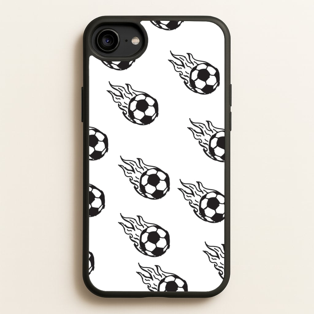 Flaming Football Pattern Phone Case - iPhone 6 / 7 / 8 / SE