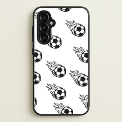 Flaming Football Pattern Phone Case - Galaxy A54