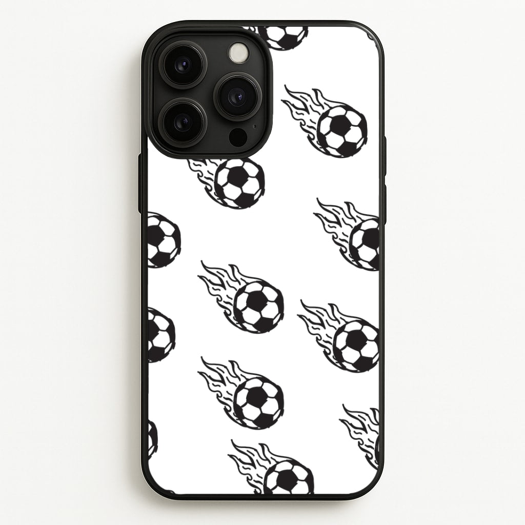 Flaming Football Pattern Phone Case - iPhone 13 Pro Max