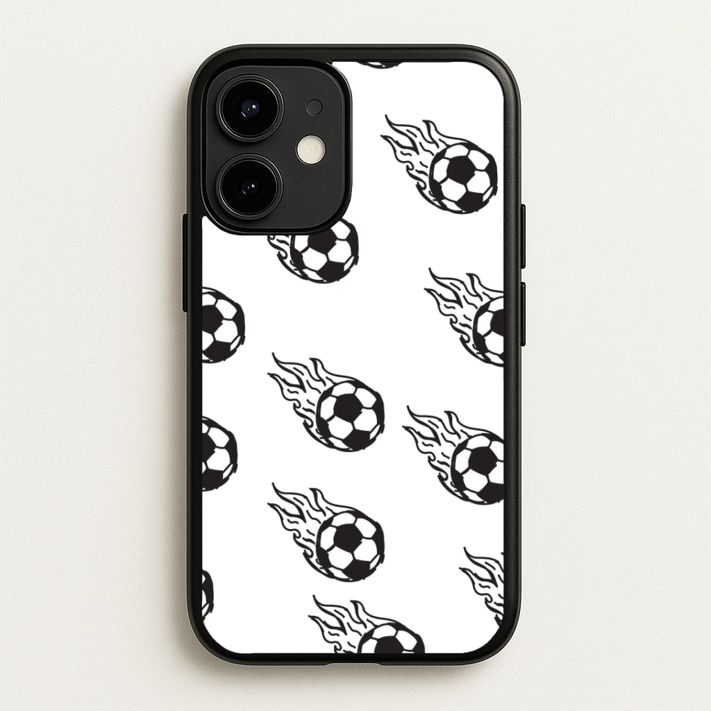 Flaming Football Pattern Phone Case - iPhone 12 Mini